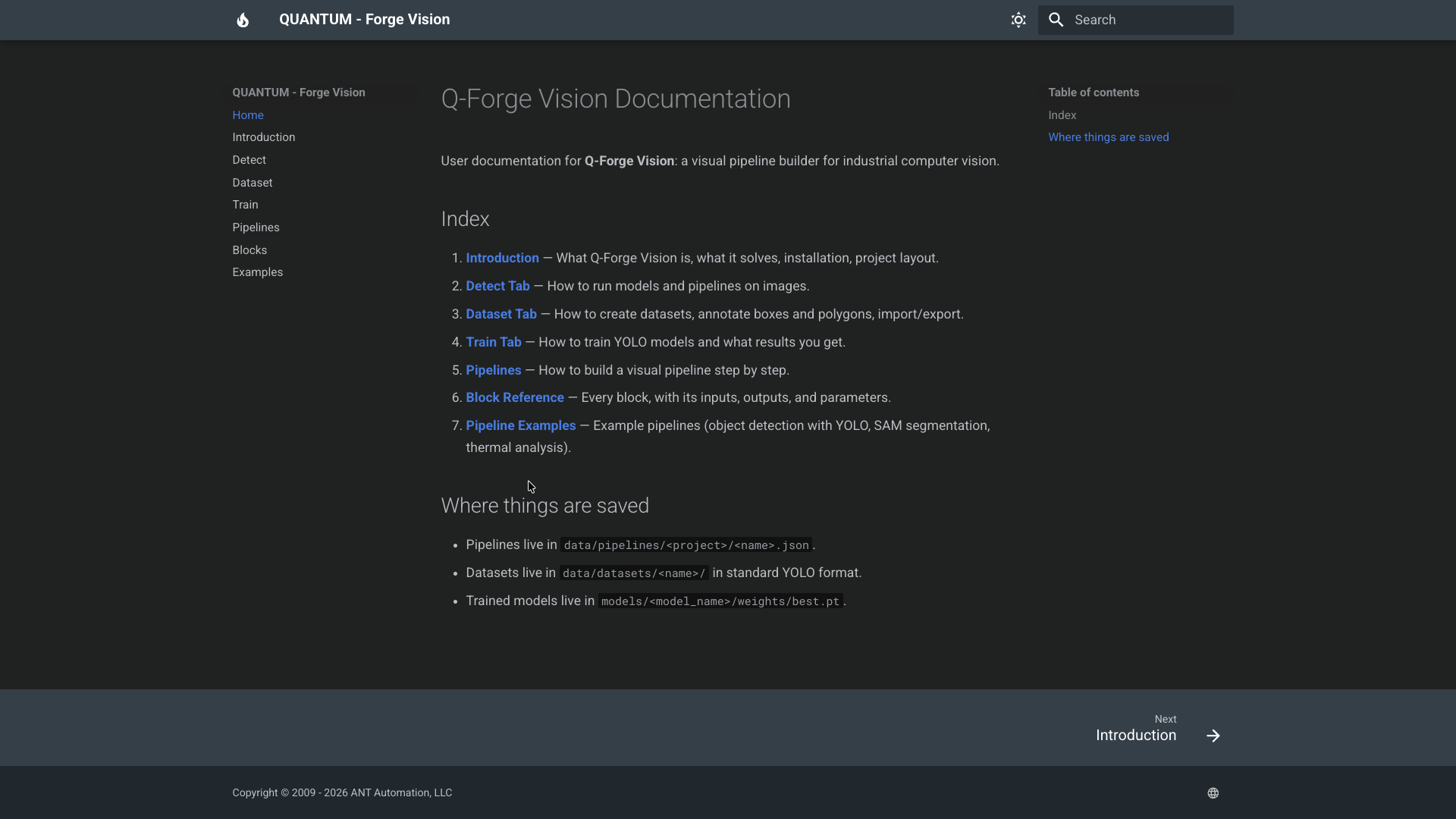 In-app documentation for pipeline blocks