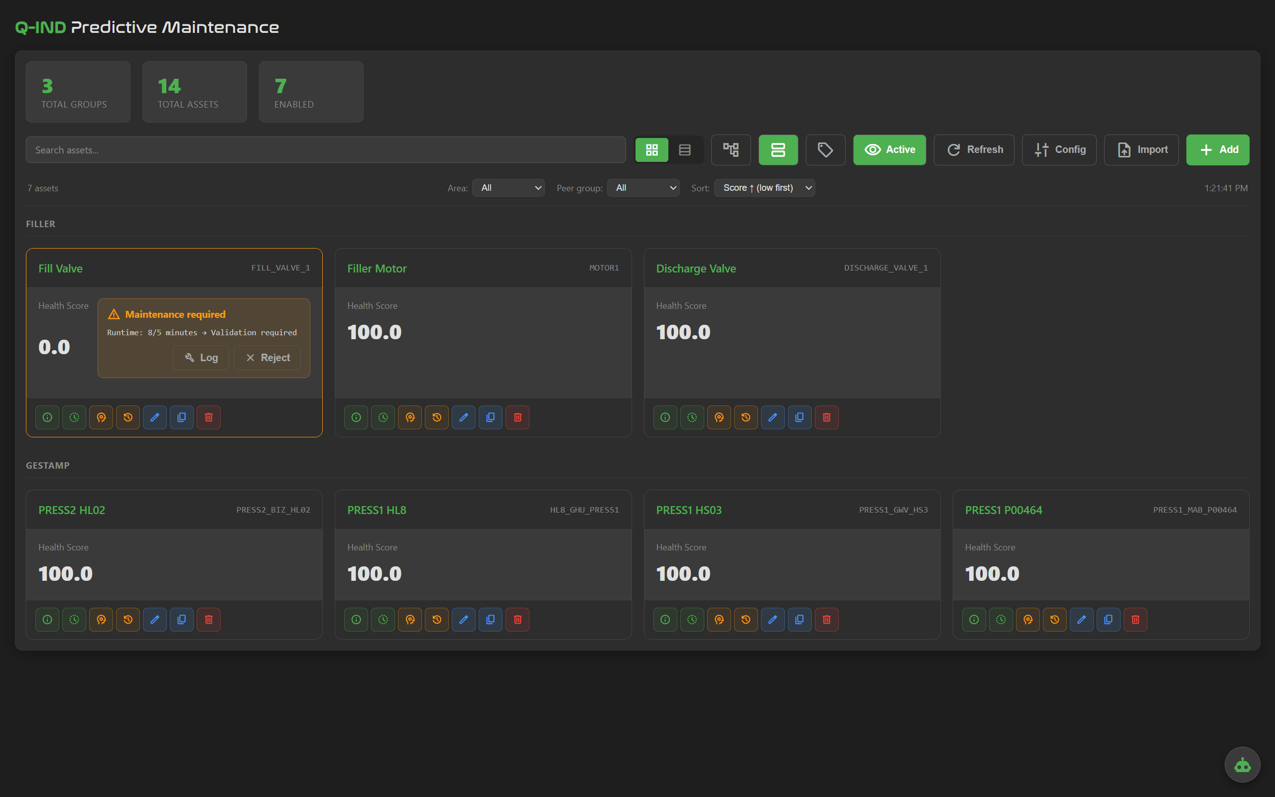 Runtime trigger view showing live signal and evaluation state