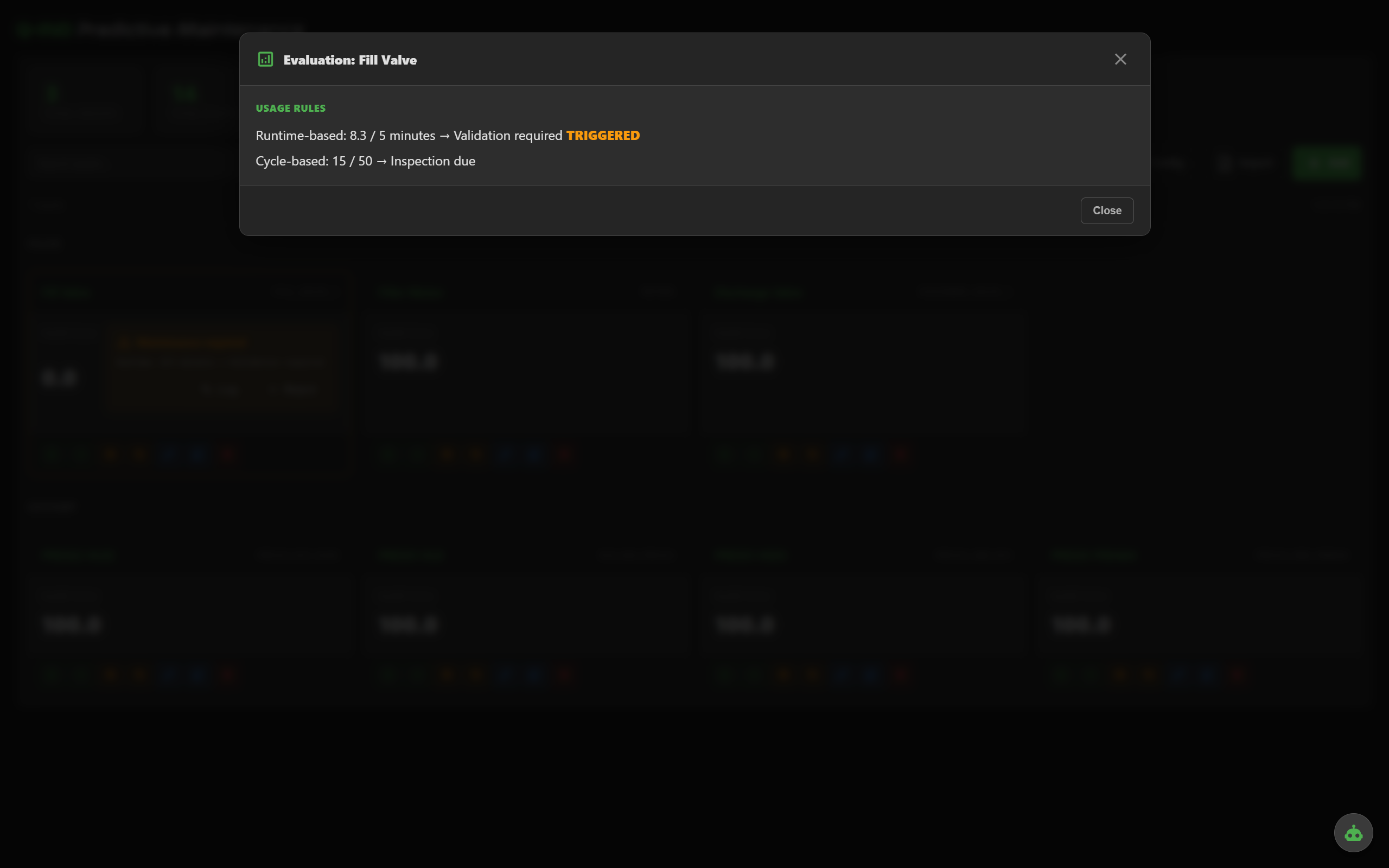 Per-asset evaluation detail with all methods and contributions